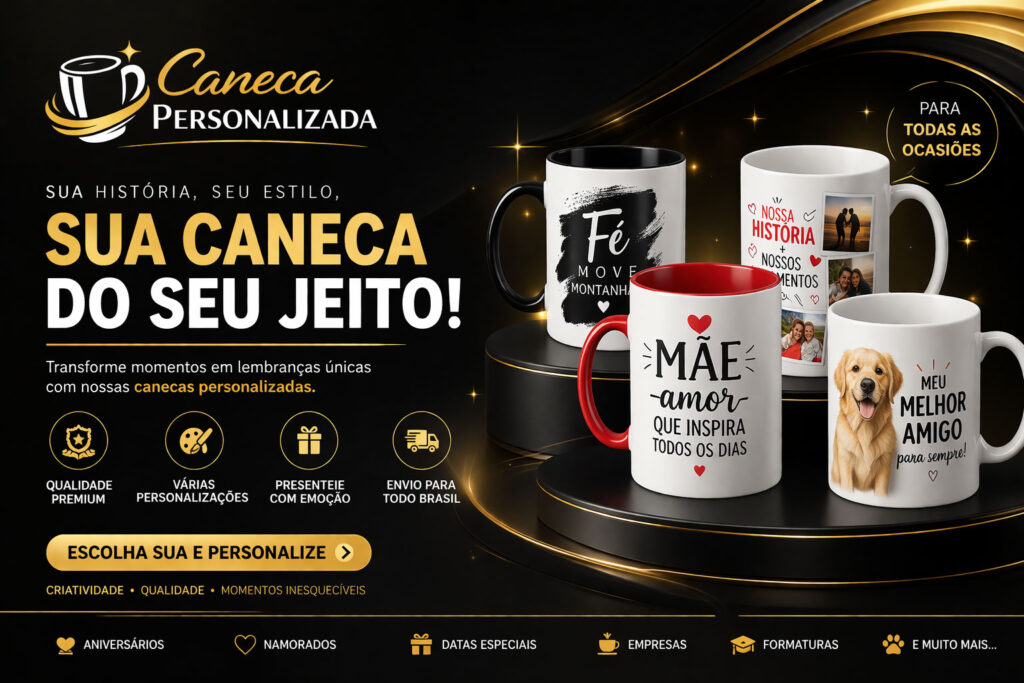 Canecas personalizadas com foto e arte – enviamos para todo o Brasil
